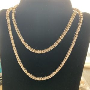 Rhinestone tennis necklace